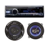 Pack Radio Lecteur MP3 pour Voiture PNI Clementine 8524BT 4x45w + Haut-parleurs coaxiaux pour Voiture PNI HiFi650, 120W, 16,5 cm