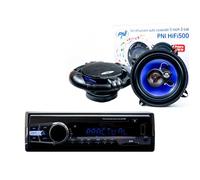 Pack Radio Lecteur MP3 pour Voiture PNI Clementine 8524BT 4x45w + Haut-parleurs coaxiaux pour Voiture PNI HiFi500, 100W, 12,7 cm