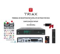 Pack Récepteur Décodeur Terminal Réception Satellite HD TRIAX THR 9930 + Carte d’Accès TNTSAT + Clé USB 64Go