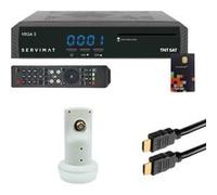 Servimat Pack Récepteur satellite TNTSAT V6 Full HD – Carte TNTSAT V6, Câble HDMI, LNB Single