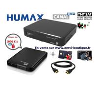 Pack Récepteur Satellite TNTSAT Humax TN8000HD PVR avec Disque Dur Externe 1 Téra