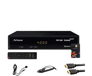 Pack Récepteur Strong SRT 7404 HD + Carte Viaccess TNTSAT + Câble HDMi + Cordon 12V + Déport IR
