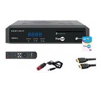 Servimat Récepteur TV satellite HD – Pack avec carte Fransat PC7, câbles HDMI et 12V