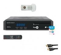 Servimat Pack récepteur TV satellite HD – carte Fransat PC7, câble HDMI, LNB Single