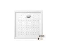 Pack receveur 100 x 100 VILLEROY ET BOCH O Novo ceramique carré blanc avec bonde D90