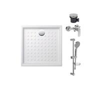 Pack receveur 100 x 100 VILLEROY ET BOCH O.Novo céramique carré blanc avec bonde D90 et robinetterie