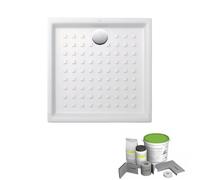 Pack receveur de douche 100 x 100 VILLEROY ET BOCH O Novo carré blanc + Kit d'étanchéité WEDI