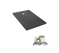 Pack receveur de douche 100 x 80 Ipso rectangle gris anthracite + Kit d'étanchéité WEDI