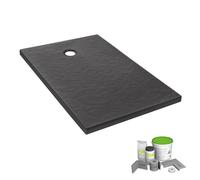 Pack receveur de douche 100 x 80 Ipso rectangle gris anthracite + Kit d'étanchéité WEDI