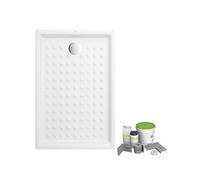 Pack receveur de douche 100 x 80 VILLEROY ET BOCH O Novo rectangle blanc + Kit d'étanchéité WEDI