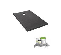 Pack receveur de douche 120 x 80 Ipso rectangle gris anthracite + Kit d'étanchéité WEDI