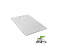 Pack receveur de douche 140 x 80 Ipso rectangle blanc + Kit d'étanchéité WEDI