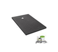 Pack receveur de douche 140 x 90 Ipso rectangle gris anthracite + Kit d'étanchéité WEDI