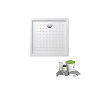 Pack receveur de douche 90 x 90 VILLEROY ET BOCH O Novo carré blanc + Kit d'étanchéité WEDI