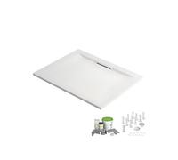 Pack receveur de douche antidérapant 100 x 80 Flight Pure rectangle blanc + Kit d'étanchéité WEDI + Pieds
