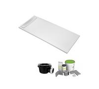 Pack receveur de douche antidérapant 140 x 80 Flight Neus rectangle blanc+Kit d'étanchéité WEDI + Bonde + Capot
