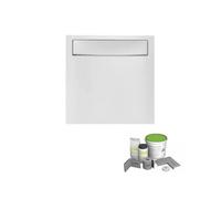 Pack receveur de douche antidérapant 90 x 90 Flight Neus carré blanc+Kit d'étanchéité WEDI + Bonde + Capot