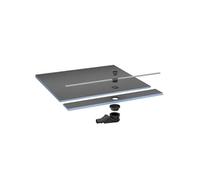 Pack receveur de douche pré-penté 104 x 160 x 3,8 cm WEDI Fundo Flex béton + bonde horizontale + écoulement linéaire + support