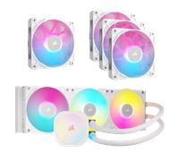 Pack refroidisseur liquide CORSAIR iCUE LINK Titan 360 RX RGB et kit de ventilateur quadruple iCUE LINK RX120 RGB (blanc) New