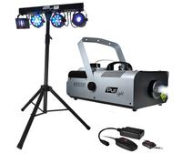 Pack regroupant un portique, 4 jeux de lumière PAR/ASTRO/BEAM/DERBY et une machine à fumée