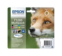 Epson T1285 Multipack - Pack de 4 - noir, jaune, cyan, magenta - original - emballage coque avec alarme radioélectrique/ acoustique - cartouche d'encre (alternative pour : Epson T1285) - pour...