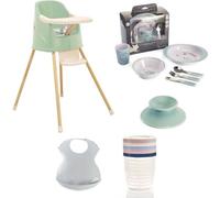 Pack Repas YOUPLA - Thermobaby - Chaise haute - Coffret vaisselle - 5 boîtes de conservation - Bavoir semi-rigide
