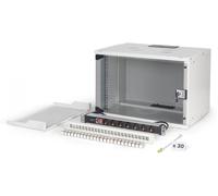 DIGITUS Kit réseau 19 Pouces - Armoire réseau 7U - Étagère 1U - Panneau de Brassage 24 Ports - 24 modules Keystone - 30 câbles Patch Cat 6A - Multiprises - Non monté - Soho Pro - Gris
