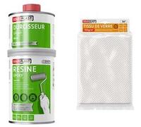 Pack résine epoxy type R123 1kg Soloplast - Tissu de verre Soloplast Roving 100g m2