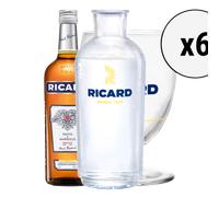 Pack Ricard 70cl + 6 Verres Ballons + Carafe