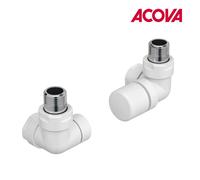 Pack robinetterie manuelle thermostatisable équerre d'angle droit pour sèche-serviettes - ACOVA 991491