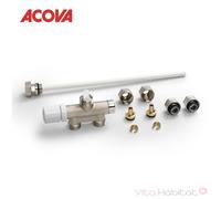Pack Robinetterie thermostatisable monopoint monotube / bitube droit nickelé - ACOVA 832520