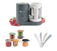 Pack robot Babycook Neo Gris Minéral + 6 portions verre + 4 cuillères silicone bébé