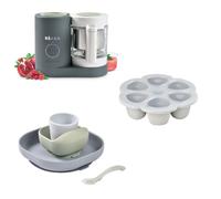 Pack robot Babycook Neo Gris Minéral + multiportions silicone 6 x 150 ml + coffret repas silicone 4 pièces