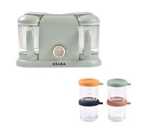Pack robot cuiseur bébé Babycook Duo Vert de gris + 4 portions verre 250 ml