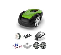 Pack robot tondeuse Optimow M GREENWORKS - pour 500m2 - avec garage et accessoires