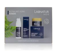 Pack routine anti-âge pour homme Labnatur Men. Acide hyaluronique et collagène marin. Réduit les rides. Peau ferme et hydratée. Cosmétique visage naturel et végétalien.