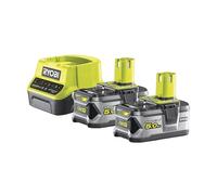 Ryobi Pack 2 batteries 18V One+ 5.0Ah LithiumPlus + chargeur rapide 2.0Ah RC18120-250