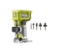 Pack RYOBI - Affleureuse à bois - RTR18-0 - 18V One+ - Sans batterie ni chargeur - Coffret 5 fraises panachées RAKRBS5 - Queue de diamètre 6mm