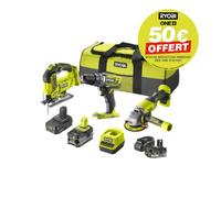 Pack RYOBI Combo 3 outils - 2 batteries 4 0Ah et batterie 2 0Ah - 2 chargeurs