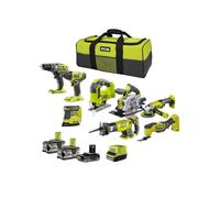 Pack RYOBI Combo 8 outils - 2 batteries 5.0Ah et 1 batterie 2.0Ah - 1 chargeur - R18CK8-3552T
