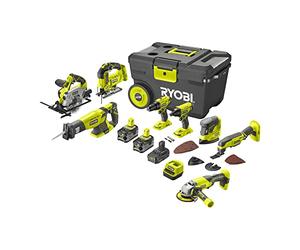 Pack RYOBI Combo 8 outils - 2 batteries 5.0Ah et 1 batterie 2.0Ah - 1 chargeur - R18CK8-3552T