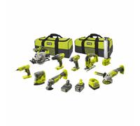 Pack RYOBI Combo 9 outils - 1 batterie 5.0Ah - 1 batterie 2.0Ah - 1 chargeur - R18CK9-252SL