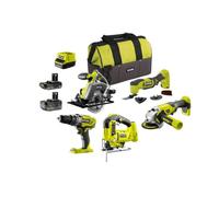 Pack RYOBI complet 5 outils - 2 batteries 2.0Ah et 4.0Ah - 1 chargeur - R18CK5A-242SL