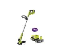 Pack RYOBI coupe bordures hybride 18V OnePlus - 1 batterie 18V 2.5Ah LithiumPlus - 1 chargeur rapide RLT1831H25F - bobine fil rond 15m diamètre 1.6mm violet universel RAC101