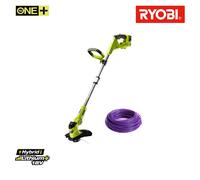 Pack RYOBI coupe bordures hybride 18V OnePlus - 1 batterie 2.5Ah LithiumPlus - 1 chargeur rapide - bobine fil rond 15m diamètre 1.6mm violet universel