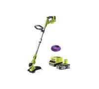 Pack RYOBI coupe bordures hybride 18V OnePlus - 1 batterie 18V 2.5Ah LithiumPlus - 1 chargeur rapide RLT1831H25F - bobine fil rond 15m diamètre 1.6mm violet universel RAC101