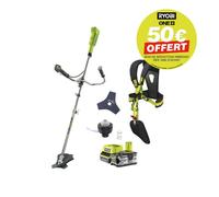 Pack RYOBI débroussailleuse 18V One+ OBC1820B - 1 batterie 4.0Ah - 1 chargeur 2.0Ah