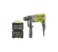 Pack RYOBI Perceuse à percussion RPD1010K - 1010W - Coffret de 60 accessoires - RAK60DDF