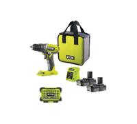 Pack RYOBI - Perceuse Visseuse R18DD2-220S - 18V One Plus - 2 batteries 2,0Ah - 1 chargeur - Coffret antichocs 31 accessoires de vissage RAK31MSD