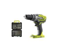 Pack RYOBI - Perceuse-visseuse R18DD3-0 - 18V One+ sans batterie ni chargeur - Coffret 60 accessoires - perçage et vissage RAK60DDF